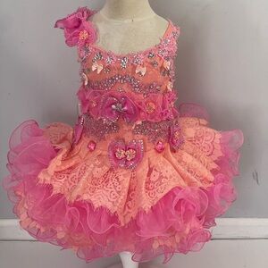 Girls pageant glitz birthday Princess flower girl cupcake dress.